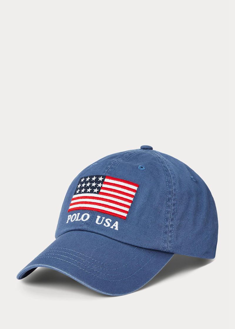 Gorra Polo Ralph Lauren Hombre Flag Chino Ball Chile Azules JKCAE-9865